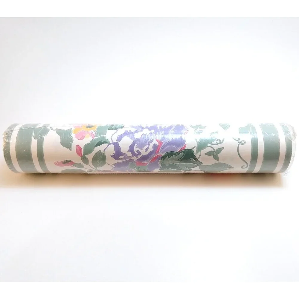 Floral Vintage 90s Wall Border Wallpaper 15 ft Cottagecore Shabby Chic Pastel